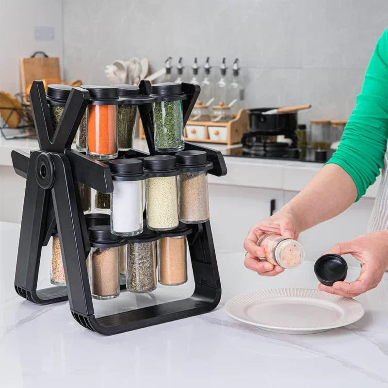 18pcs bottles rotating organizer spice rack