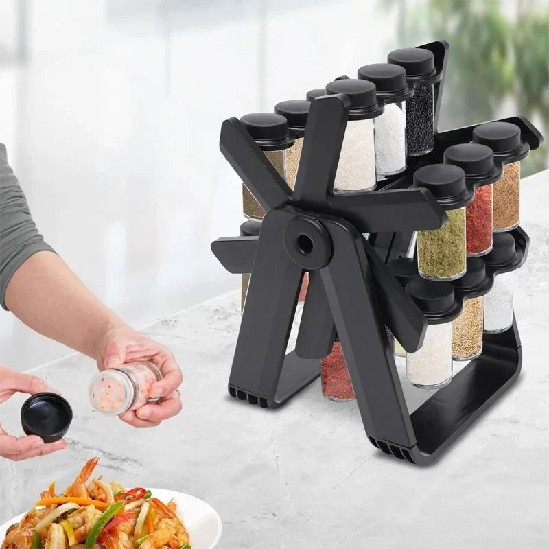 18pcs bottles rotating organizer spice rack